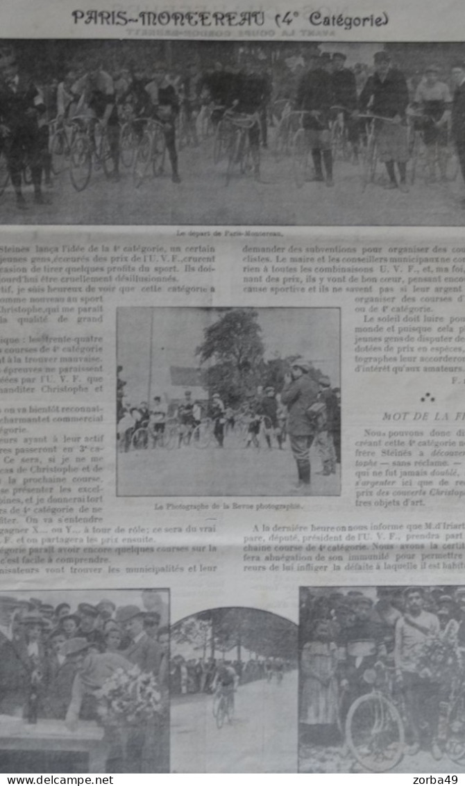 Course Paris Montereau  Coureur Christophe 1903 - Cyclisme