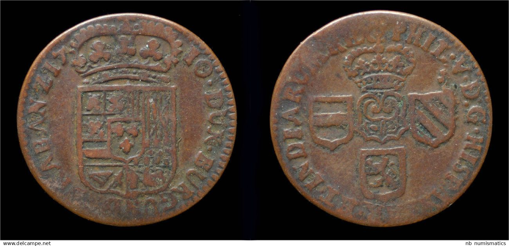 Southern Netherlands Namur Philip V Oord 1710 - 1556-1713 Pays-Bas Espagols