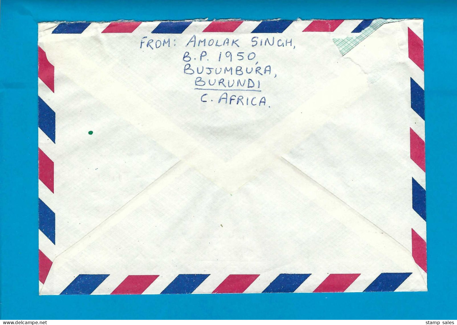 Burundi N°898 Omslag Bujumbura Naar Londen (Engeland) UNG - Storia Postale