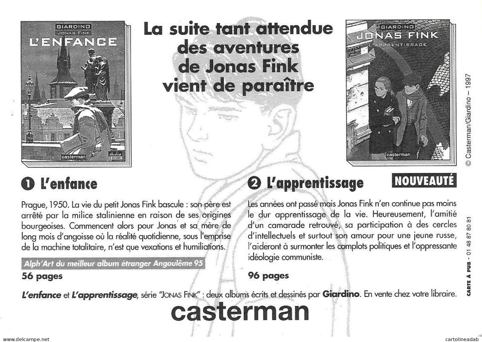 [MD7559] CPM - GIARDINO - JONAS FINK - L'APPERENTISSAGE - CASTERMAN - PERFETTA - Non Viaggiata - Bandes Dessinées