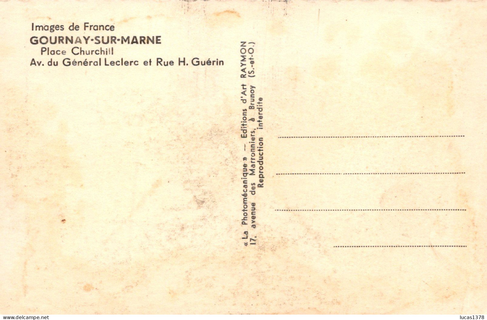 93 / GOURNAY SUR MARNE -PLACE CHURCHILL , Café , AVENUE GENERAL LECLERC , ET RUE H. GUERIN / RARE - Gournay Sur Marne