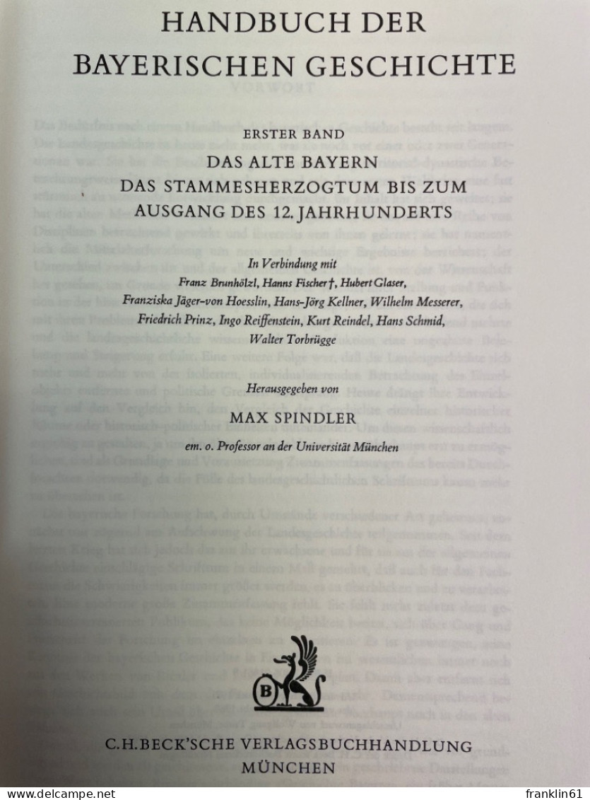 Handbuch Der Bayerischen Geschichte. Band 1.  Das Alte Bayern. Das Stammesherzogtum - 4. Neuzeit (1789-1914)
