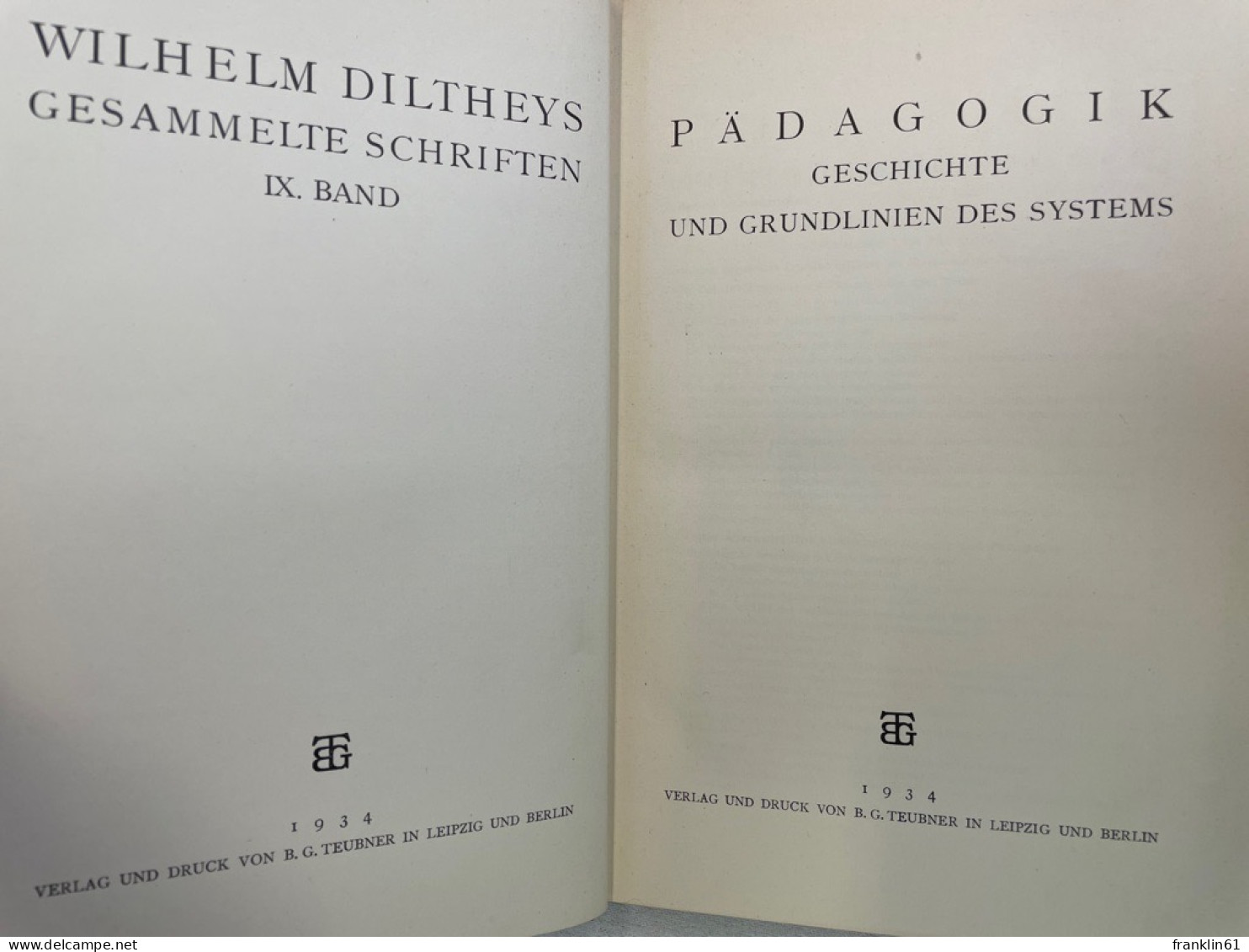 Pädagogik. Geschichte Und Grundlinien Des Systems. - Philosophie