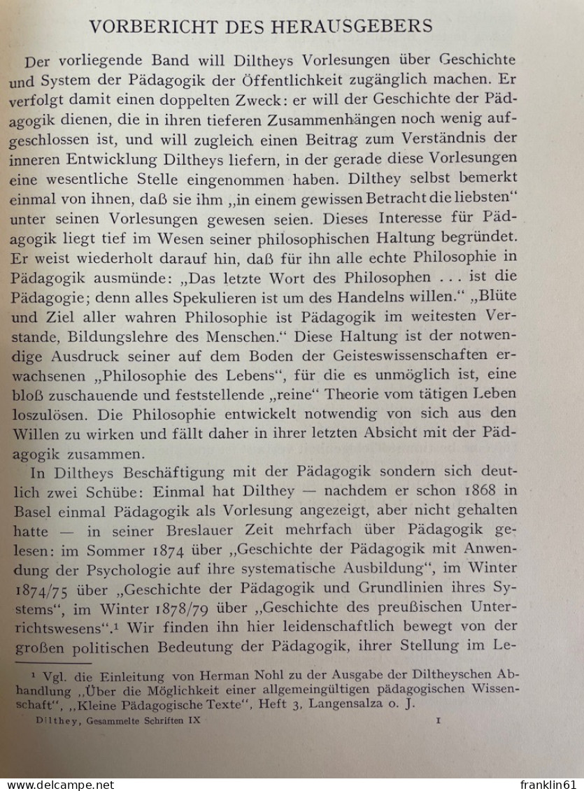 Pädagogik. Geschichte und Grundlinien des Systems.