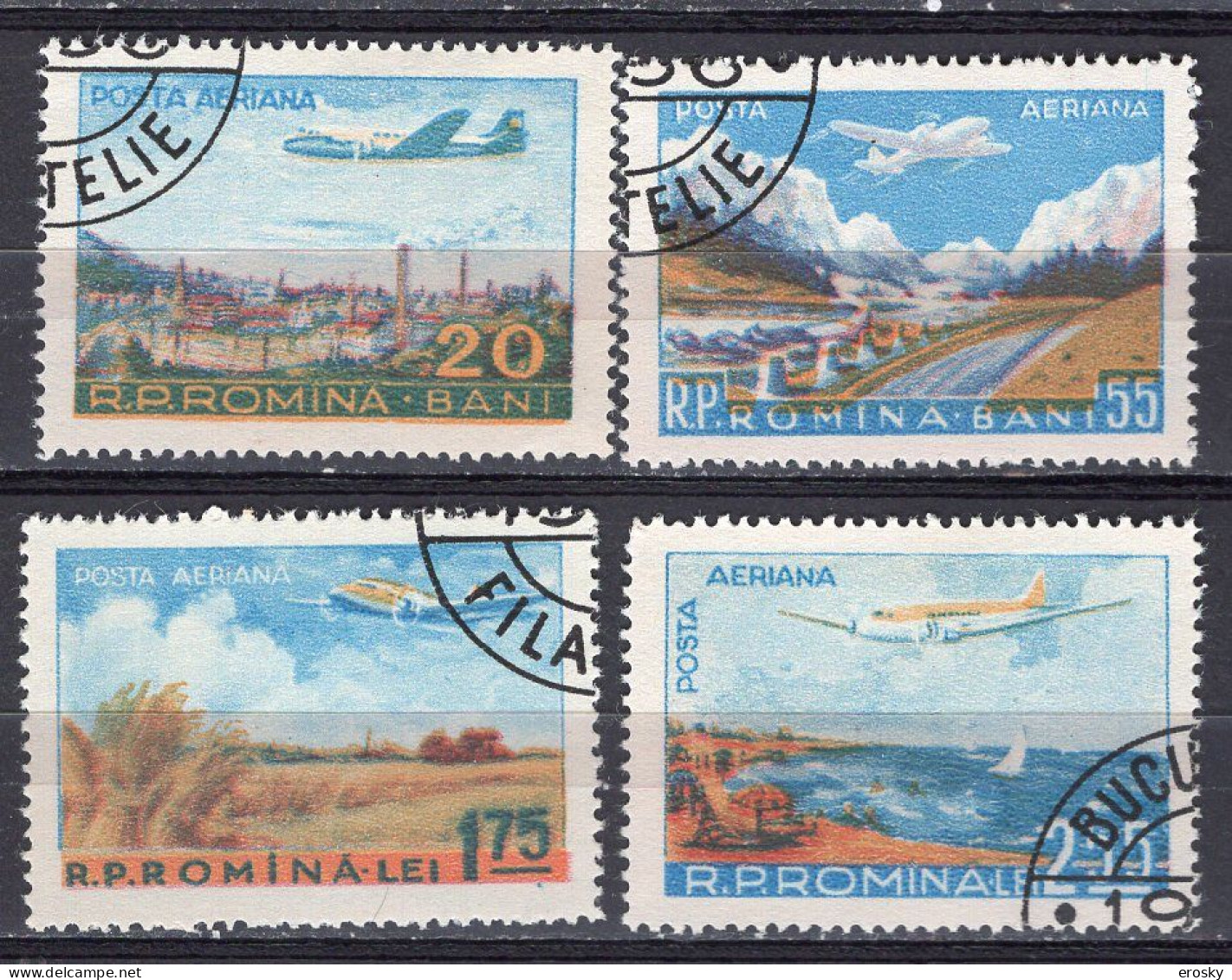 S2624 - ROMANIA ROUMANIE AERIENNE Yv N°65/68 - Gebruikt