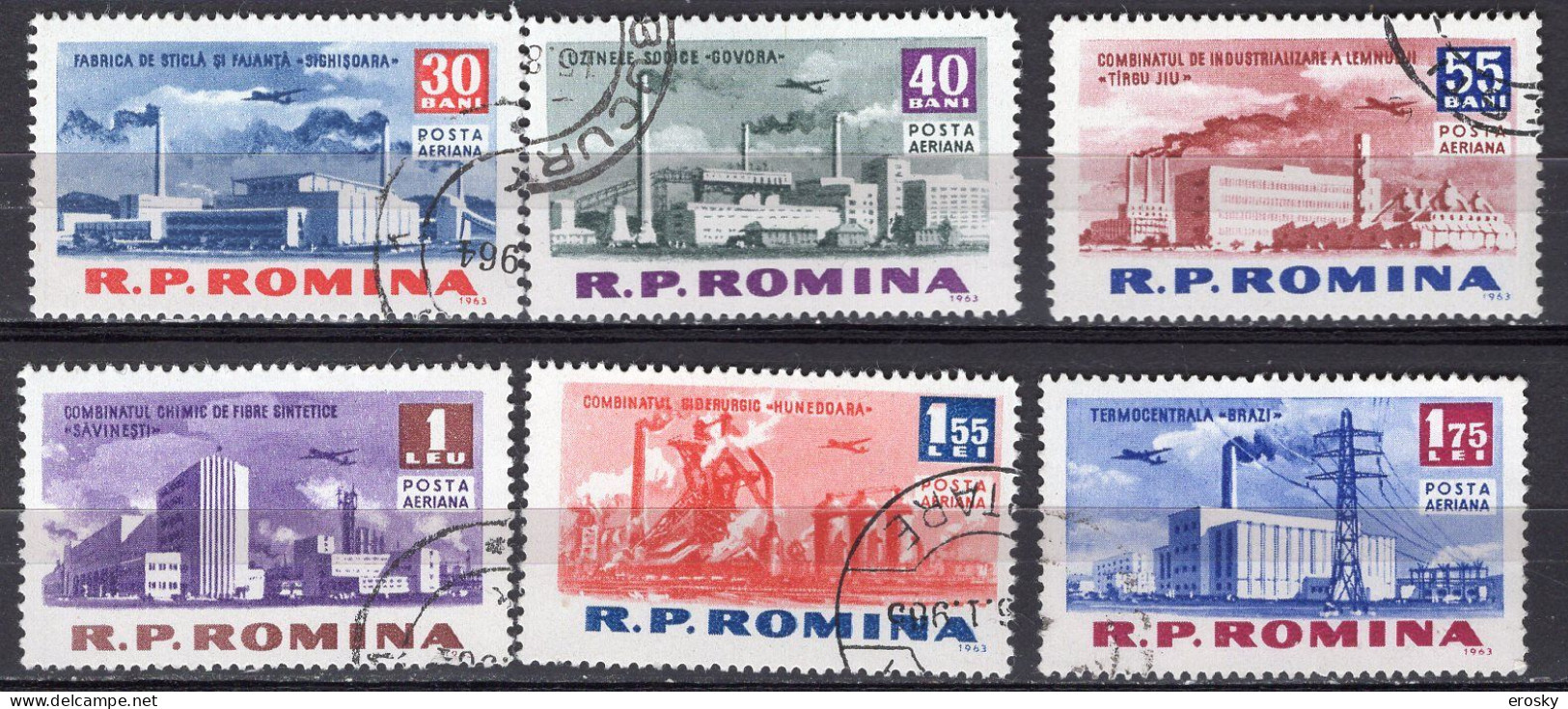 S2701 - ROMANIA ROUMANIE AERIENNE Yv N°167/72 - Usati