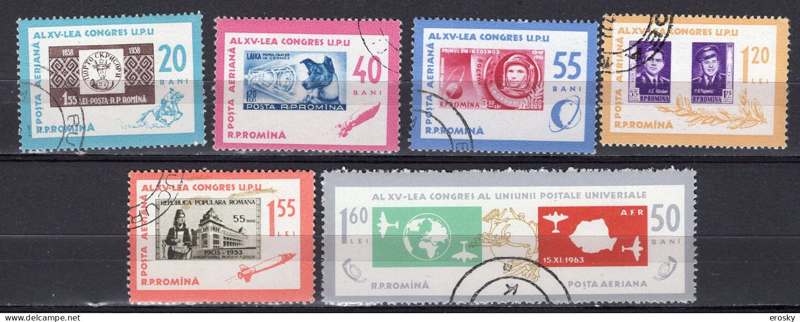 S2713 - ROMANIA ROUMANIE AERIENNE Yv N°178/83 - Usati