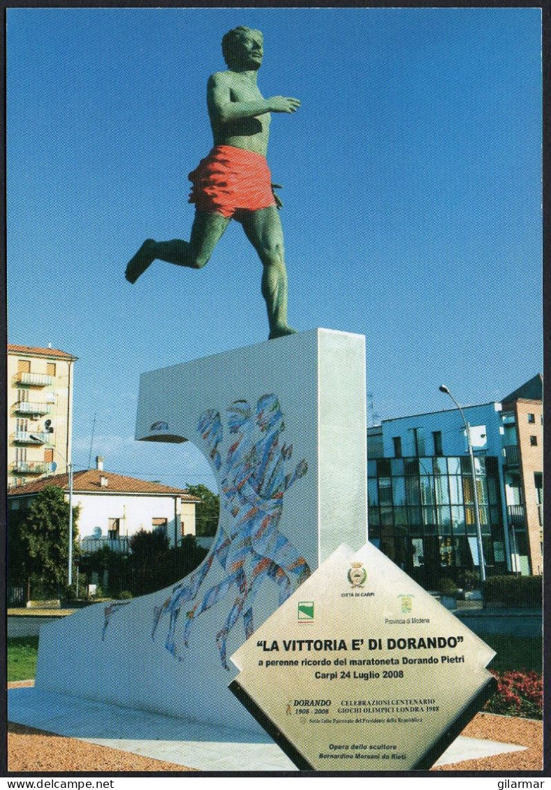 ITALIA CARPI (MO) 2008 - INAUGURAZIONE MONUMENTO DORANDO PIETRI - MARATHON - OLYMPIC GAMES LONDON 1908 - C.U. - G - Summer 1908: London