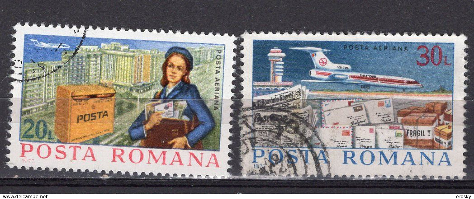 S2766 - ROMANIA ROUMANIE AERIENNE Yv N°251/52 - Oblitérés