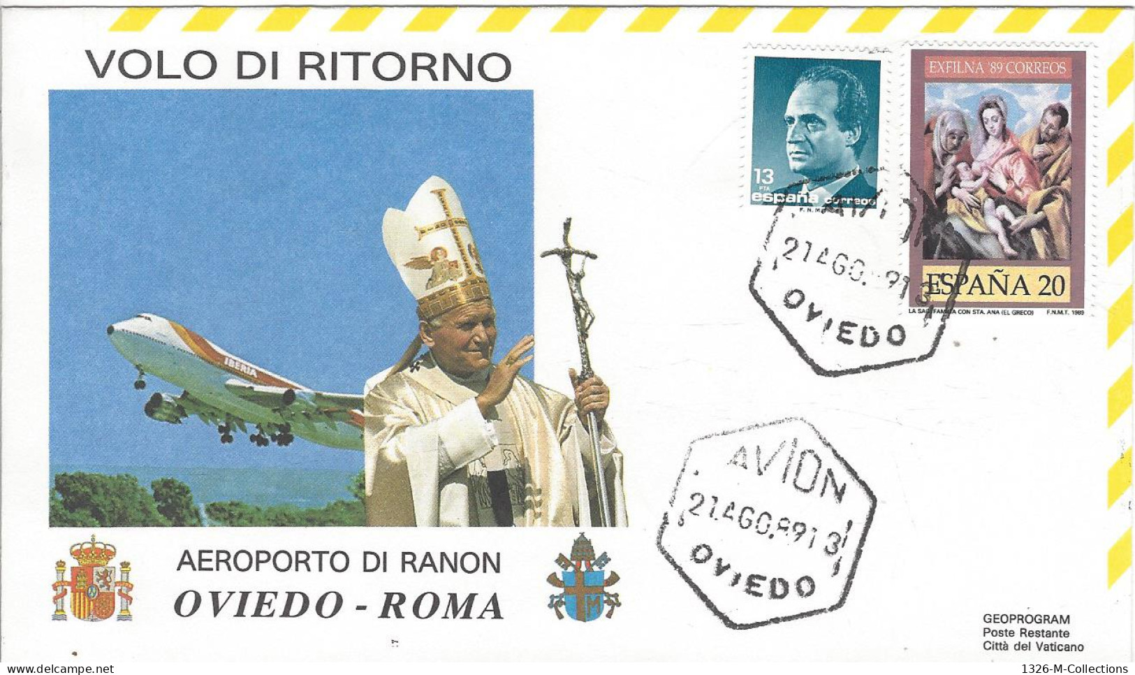 Envellope Voyage Du Pape Jean Paul II ESPAGNE N° 2625-2635 VATICAN N° 446-689-690 Y & T - FDC