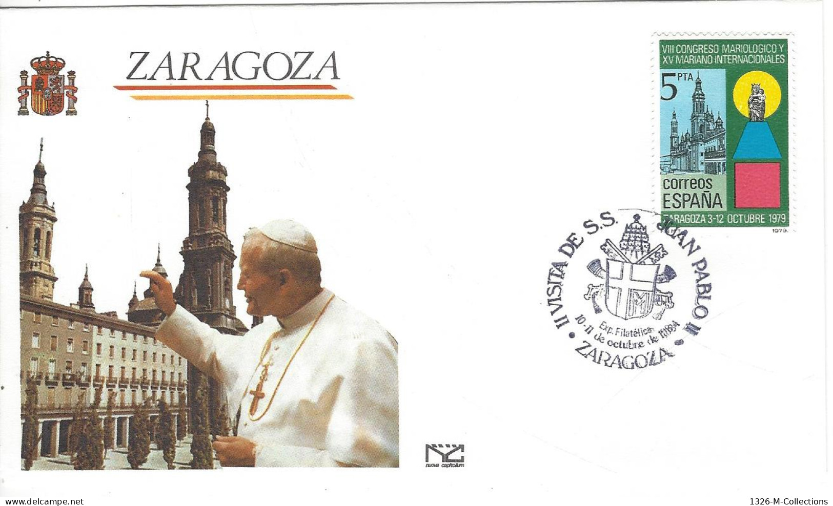 Envellope Voyage Du Pape Jean Paul II ESPAGNE N° 2189 Y & T - FDC