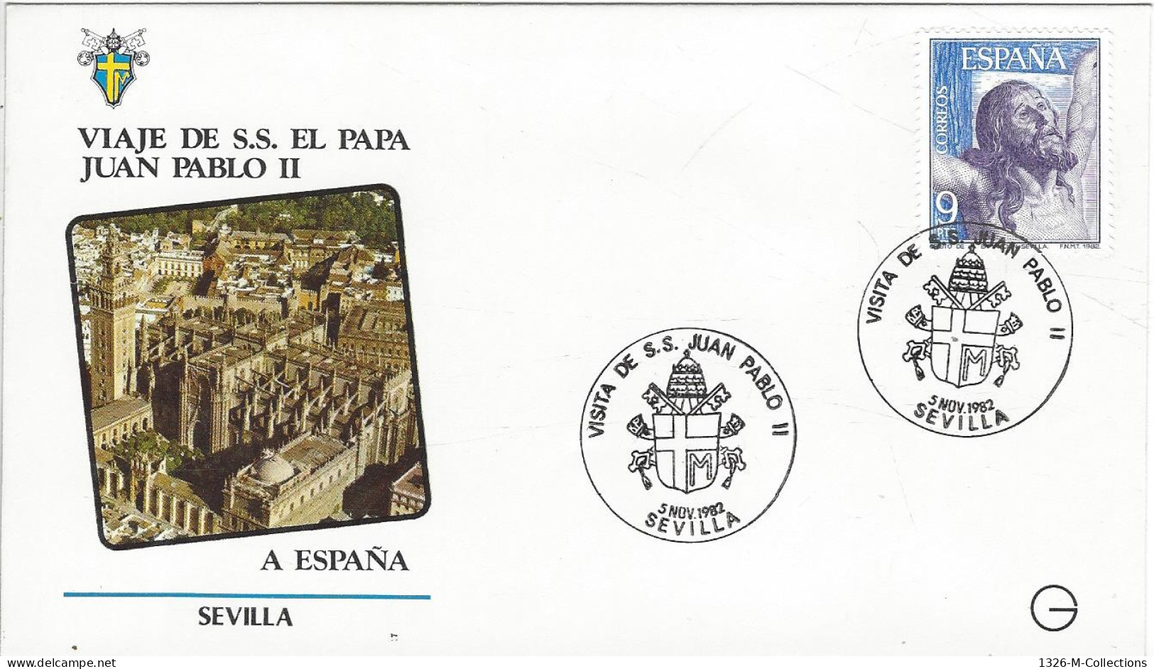 Envellope Voyage Du Pape Jean Paul II ESPAGNE N° 2300 Y & T - FDC