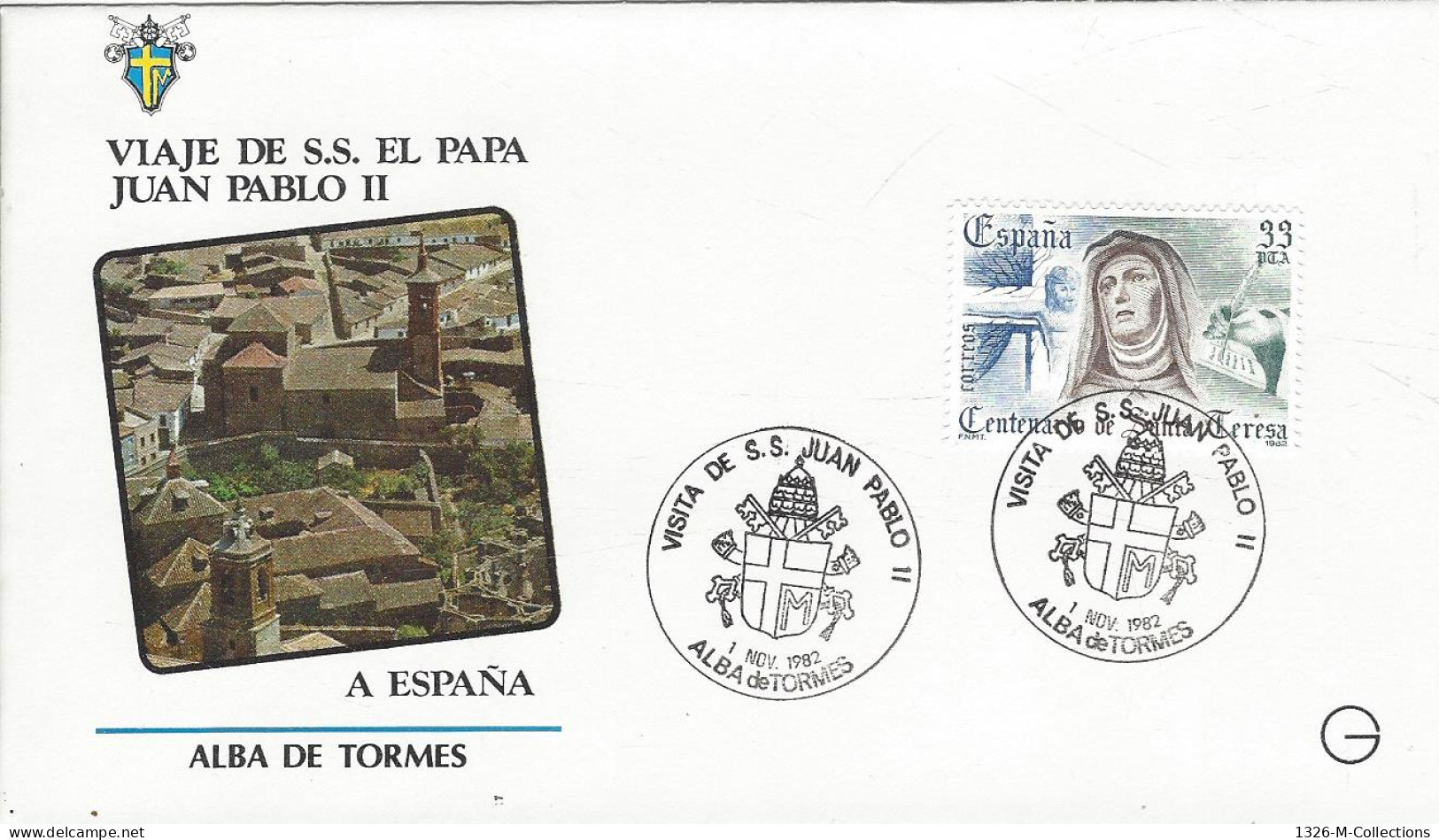 Envellope Voyage Du Pape Jean Paul II ESPAGNE N° 2296 Y & T - FDC