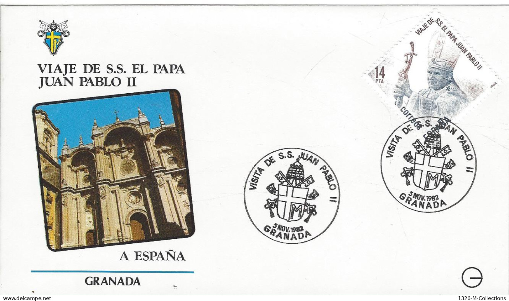 Envellope Voyage Du Pape Jean Paul II ESPAGNE N° 2297 Y & T - FDC