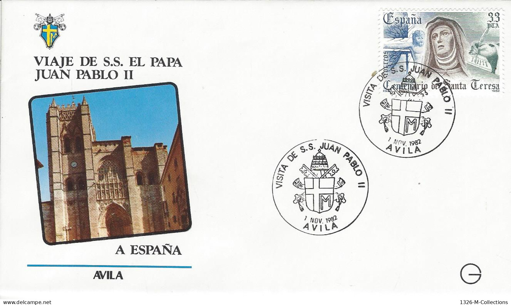 Envellope Voyage Du Pape Jean Paul II ESPAGNE N° 2296 Y & T - FDC