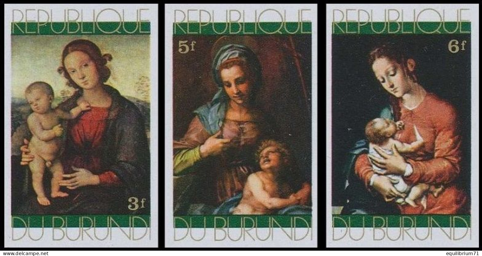 476/78**ND/OG(BL49) - Noël / Kerstmis / Weihnachten / Christmas - BURUNDI - Paintings