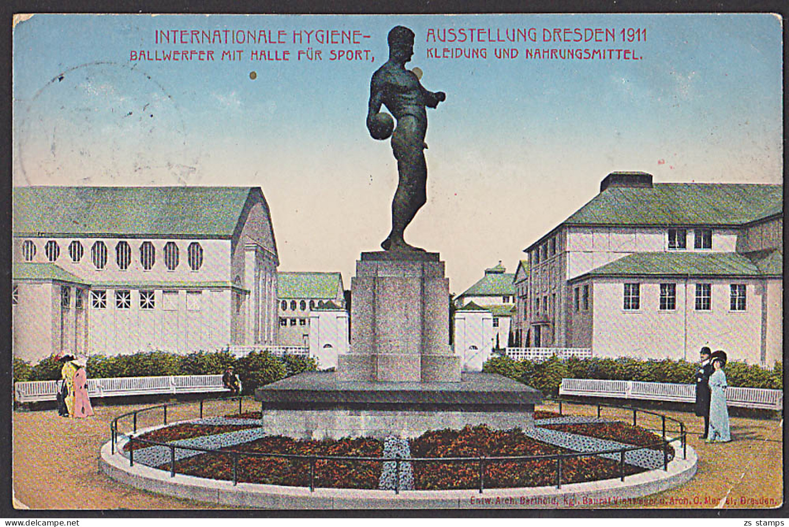 Dresden Internationale Hygiene-Ausstellung 1911 Offizielle Karte Nr. 77 Mit Ballwerfer SoSt.  - Bäderwesen