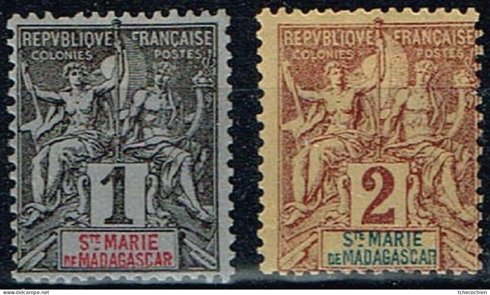 Sainte-Marie De Madagascar - 1894 - Y&T N° 1* Et 2*, Neufs Avec Traces De Charnières - Ongebruikt