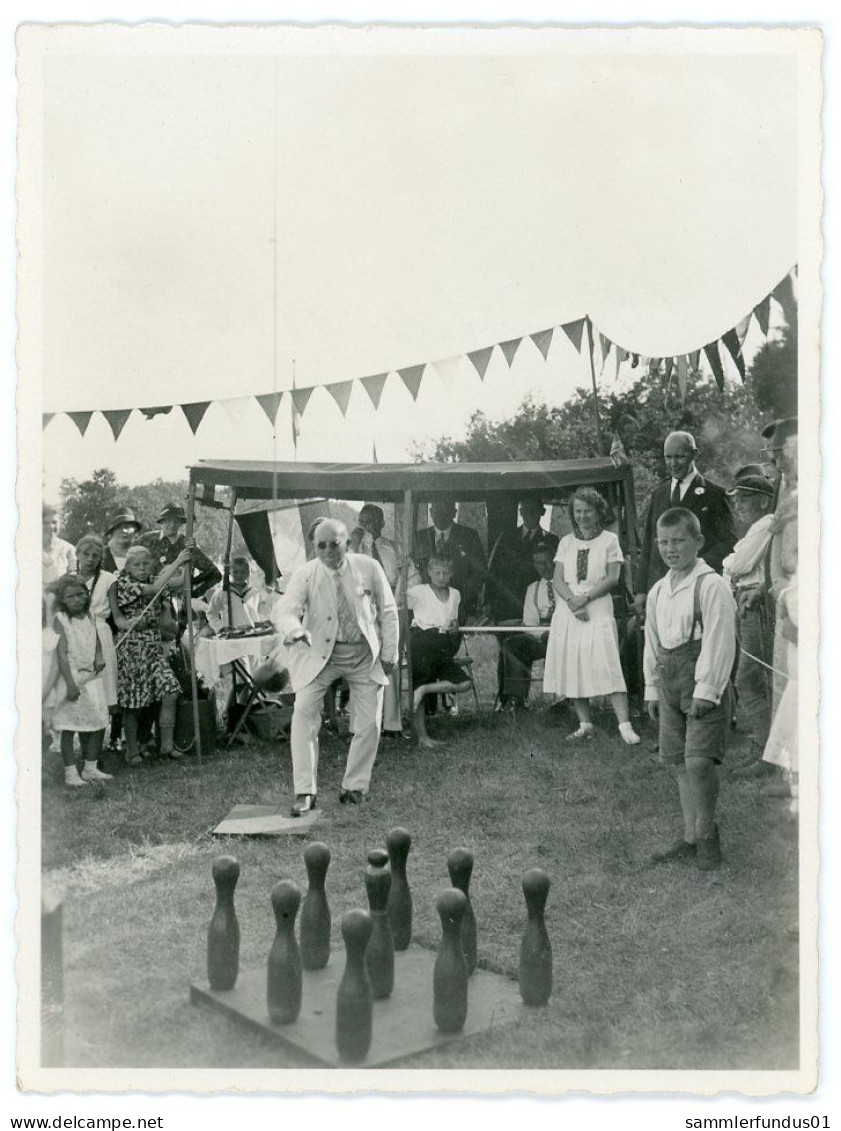 Foto Goldberg  1. Strandfest  Kegelbahn  Kegeln   Ungel/uncirc. 1932    Erhaltung/Cond. 1   Nr. 1672 - Goldberg