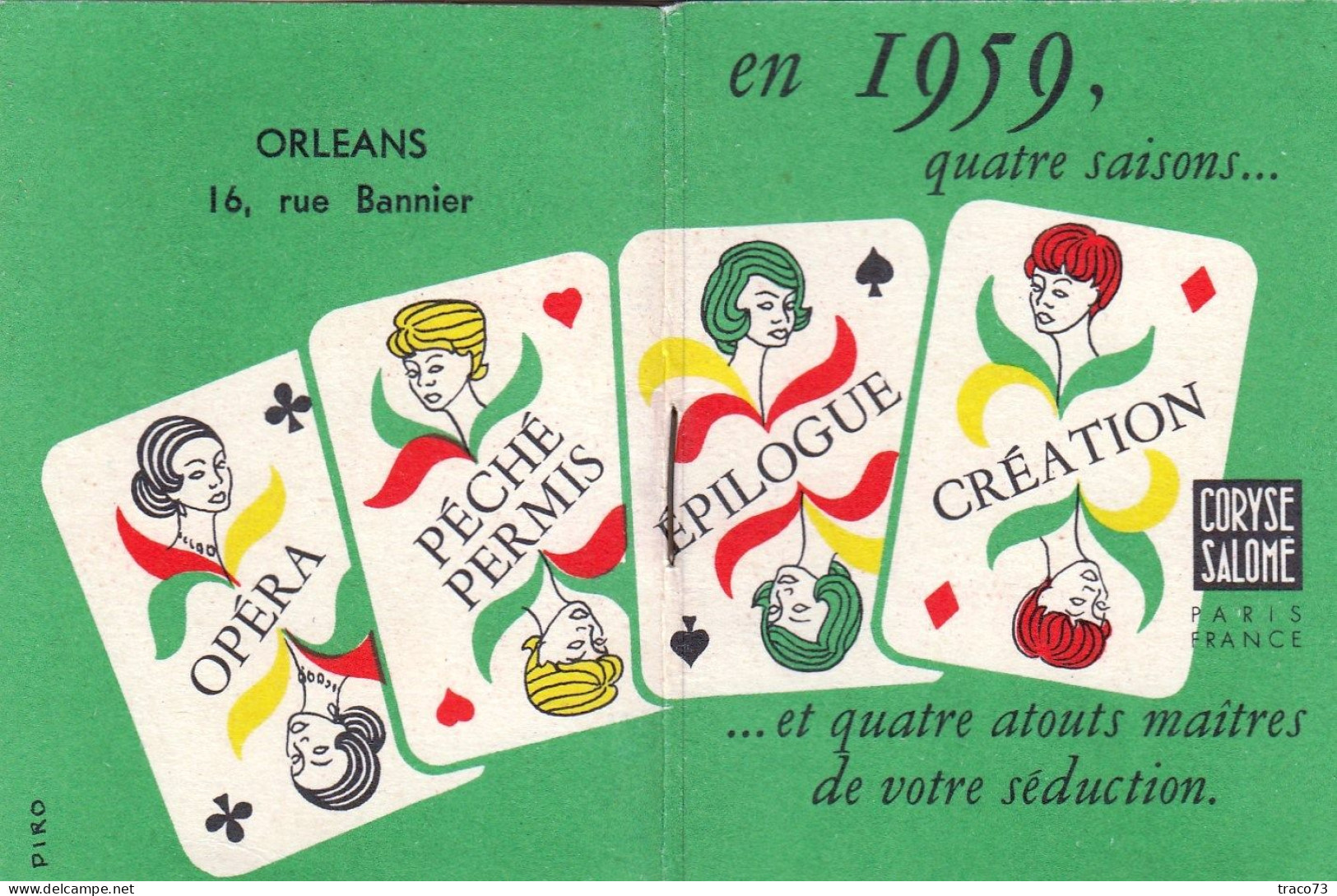 CORYSE SALOME  CREATION - PARIS  /   Calendrier Pour 1959 _ Formato 6 X 8 Cm - Petit Format : 1941-60