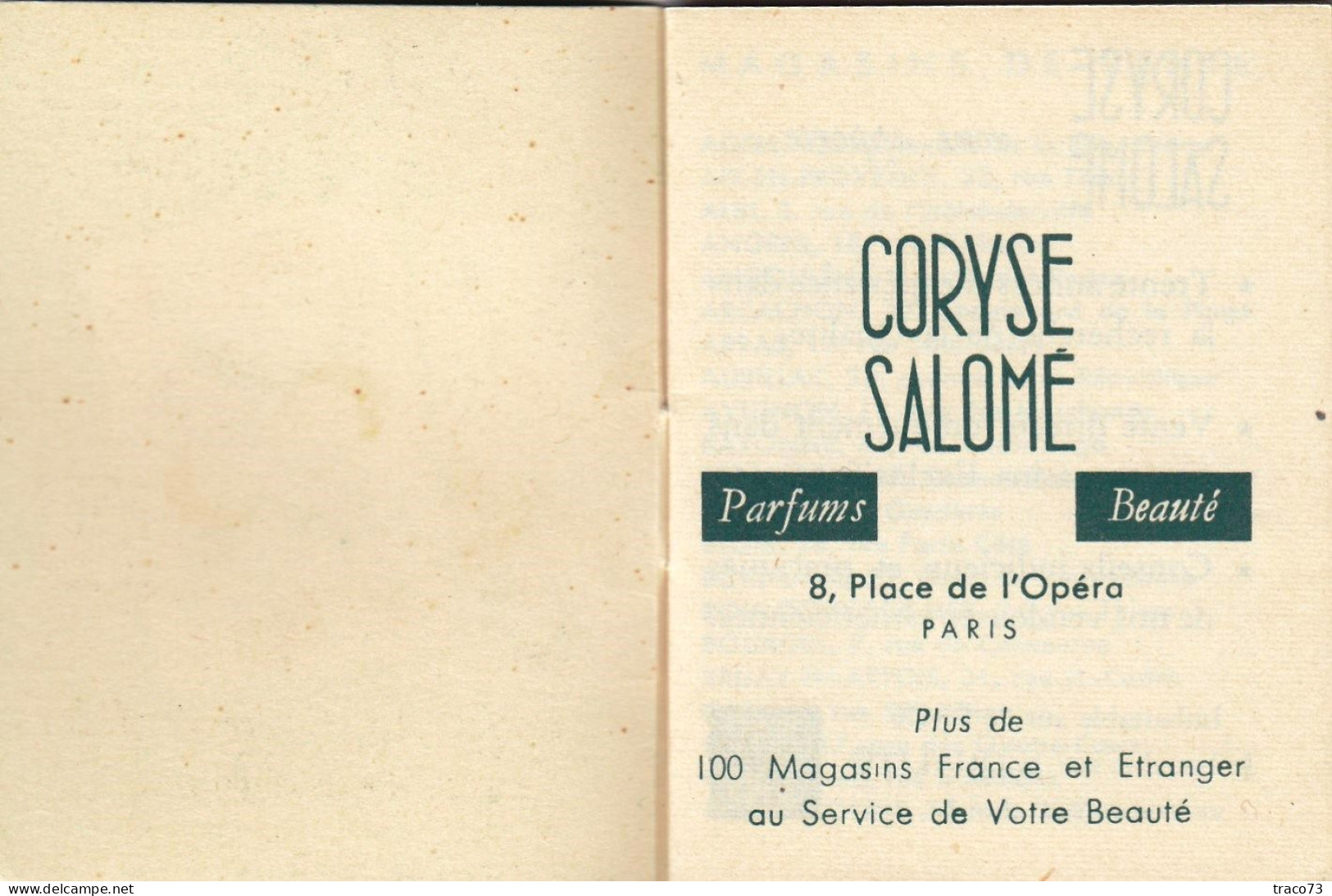 CORYSE SALOME  CREATION - PARIS  /   Calendrier Pour 1959 _ Formato 6 X 8 Cm - Petit Format : 1941-60