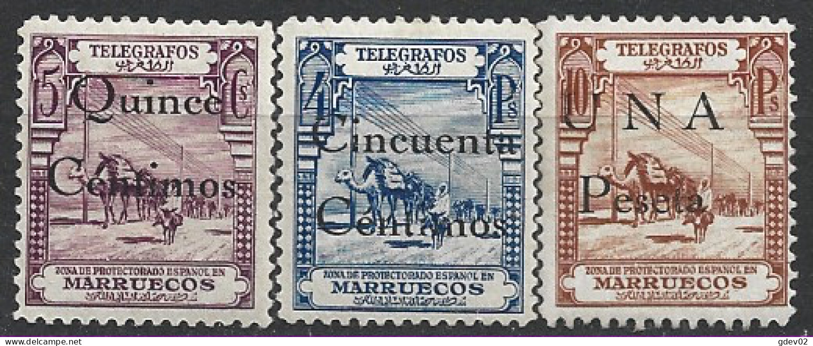 MATGF32/4**SCSF-L4430PC-TESPTGFMARR.Marruecos TELEGRAFOS.español.Maroc Spain.TIPOS DIVERSOS.( Ed 25/31*) - Telegraph