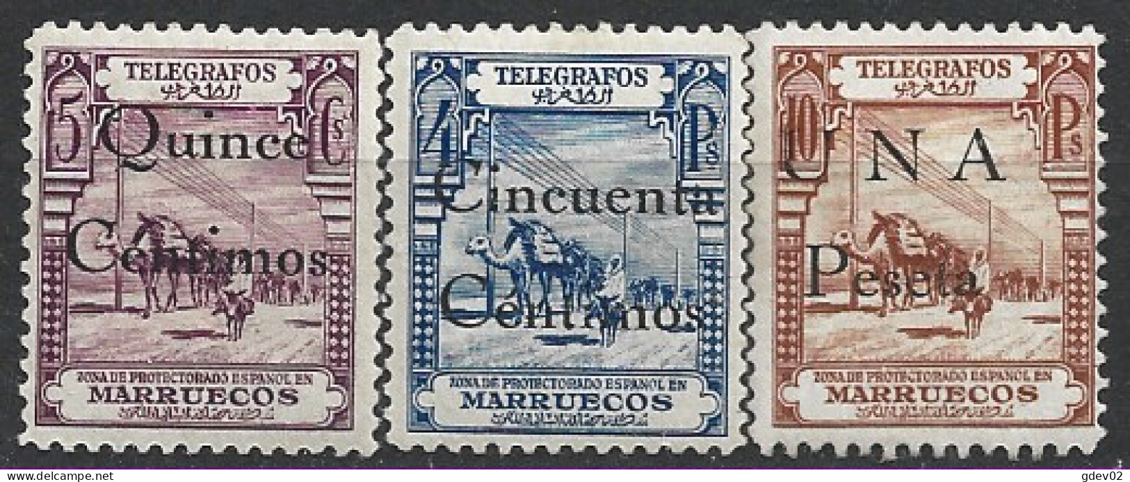 MATGF32/4**SCSF-L4430PC-TAFRICOMARR.Marruecos TELEGRAFOS.español.Maroc Spain.TIPOS DIVERSOS.( Ed 25/31*) - Maroc (1956-...)