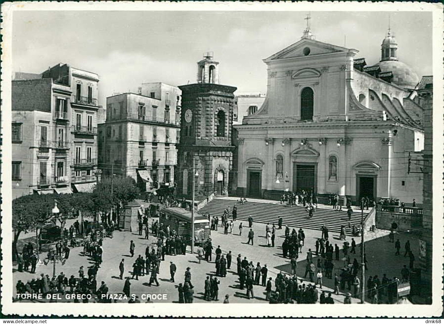 TORRE DEL GRECO - PIAZZA S. CROCE - EDIZIONE SBARRA - SPEDITA 1955 (15684) - Torre Del Greco