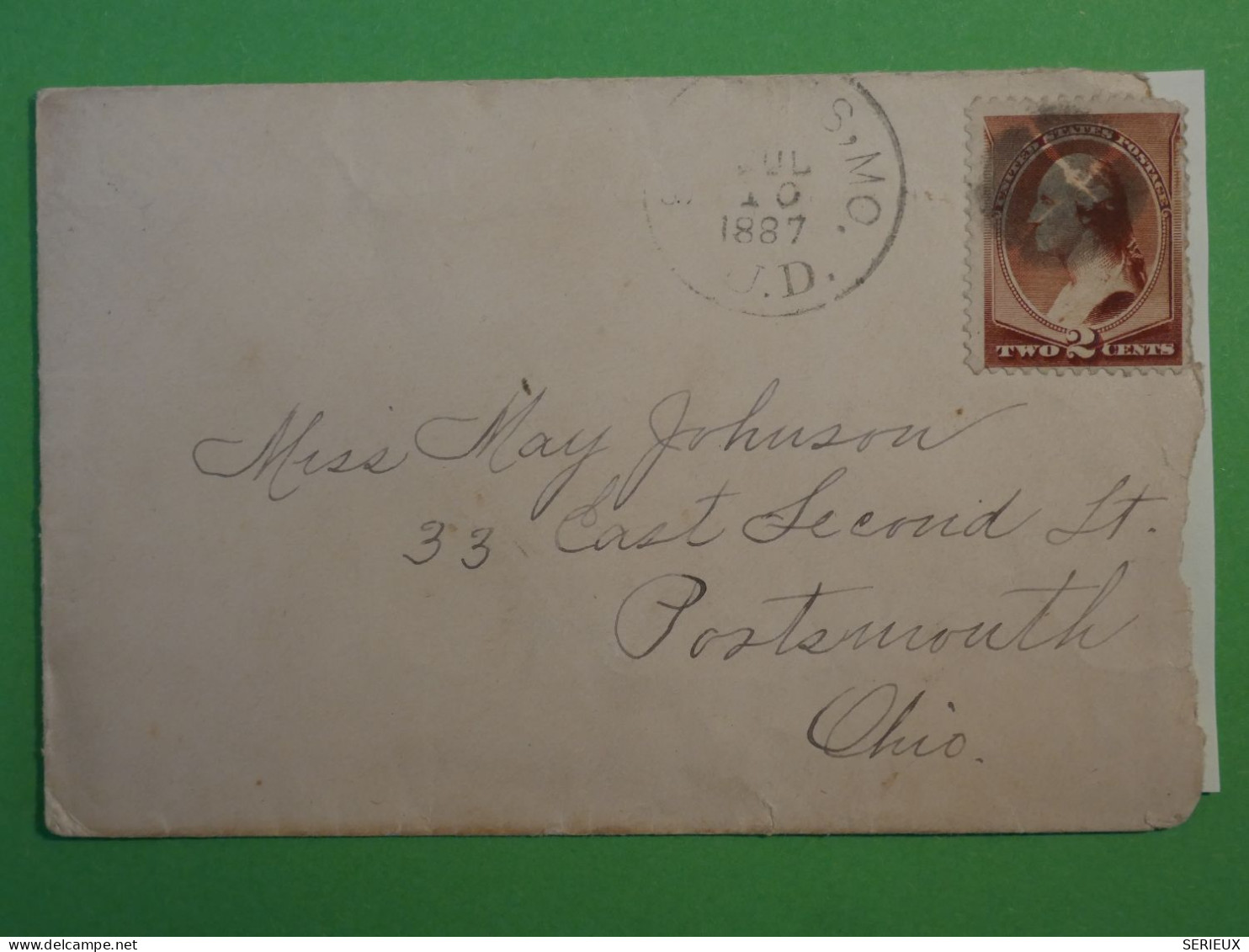 BS10 USA    BELLE  LETTRE    1887   PORTEWOUTH + 2 CENTS + AFF. INTERESSANT+ +++ - Covers & Documents