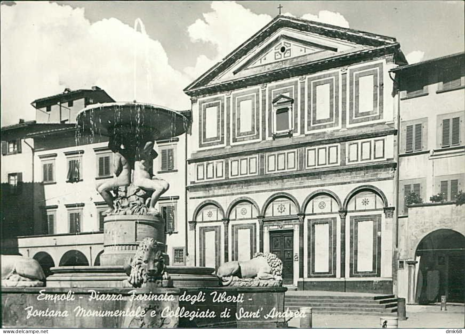 EMPOLI - PIAZZA FARINATA DEGLI UBERTI - FONTANA E COLLEGIATA DI SANT'ANDREA - EDIZ. D.N.E. - SPEDITA 1955  (15694) - Empoli