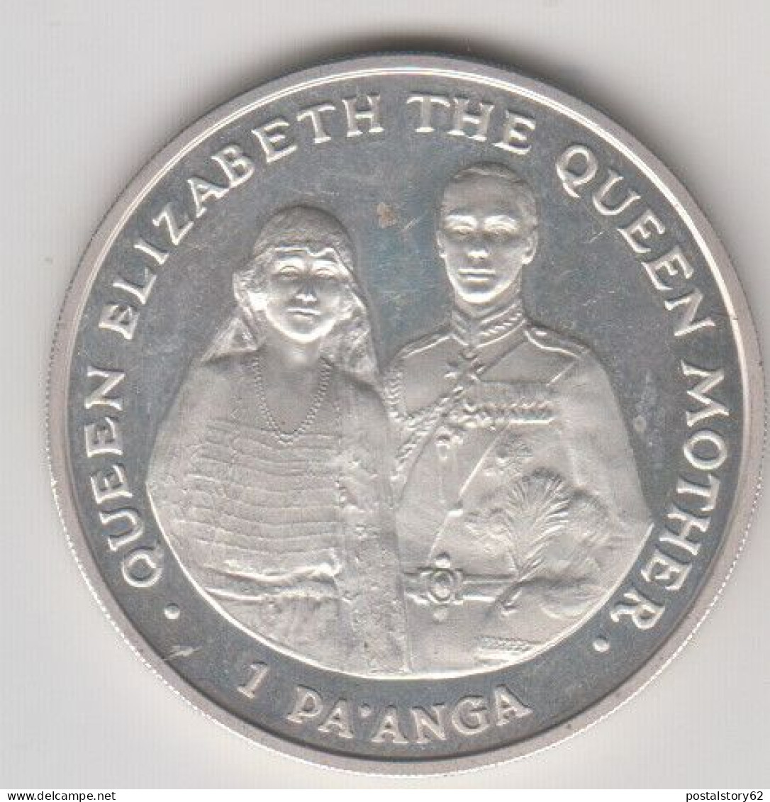 Tonga, 1 Pa' Anga - Taufa'ahau Topou IV 1985 / Queen Elizabeth The Queen Mother Moneta Argento Km# 104a - Tonga