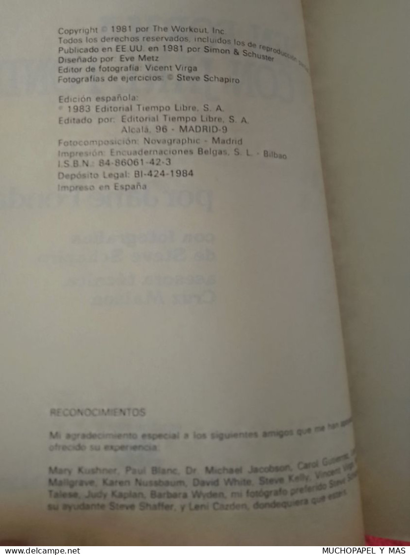 SPAIN LIBRO EN FORMA CON JANE FONDA SERVAGRUP D.L. 1984 EDICIÓN CAJA DE AHORROS BILBAO..250 PÁG..DEPORTE SPORT SALUD VER