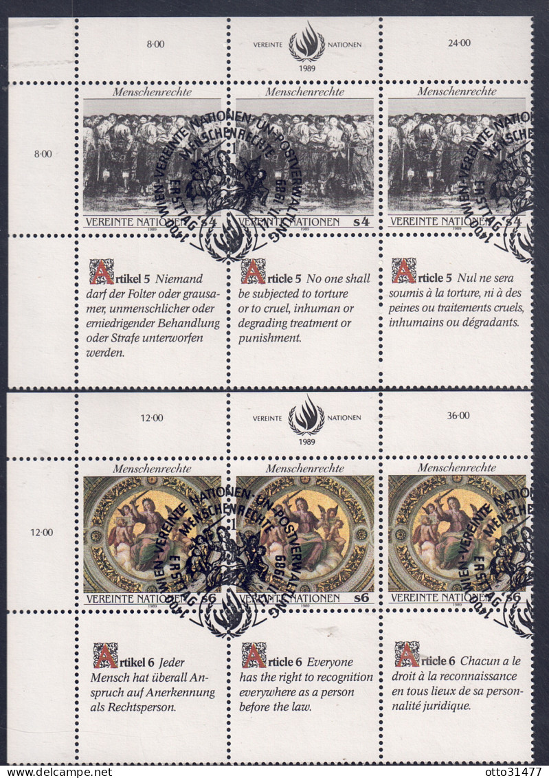 UNO Wien 1989 - Menschenrechte (I), Nr. 96 - 97 Zd., Gestempelt / Used - Oblitérés