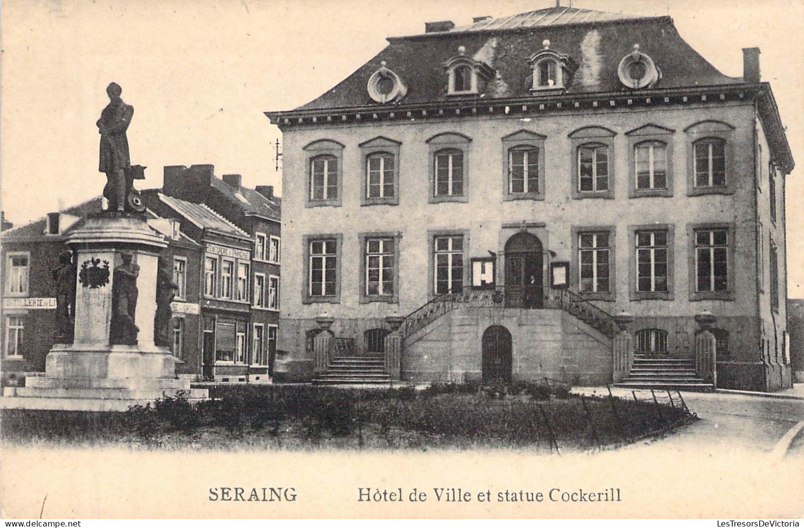 BELGIQUE - SERAING - Hôtel De Ville Et Statue Cockerill - Carte Postale Ancienne - Seraing