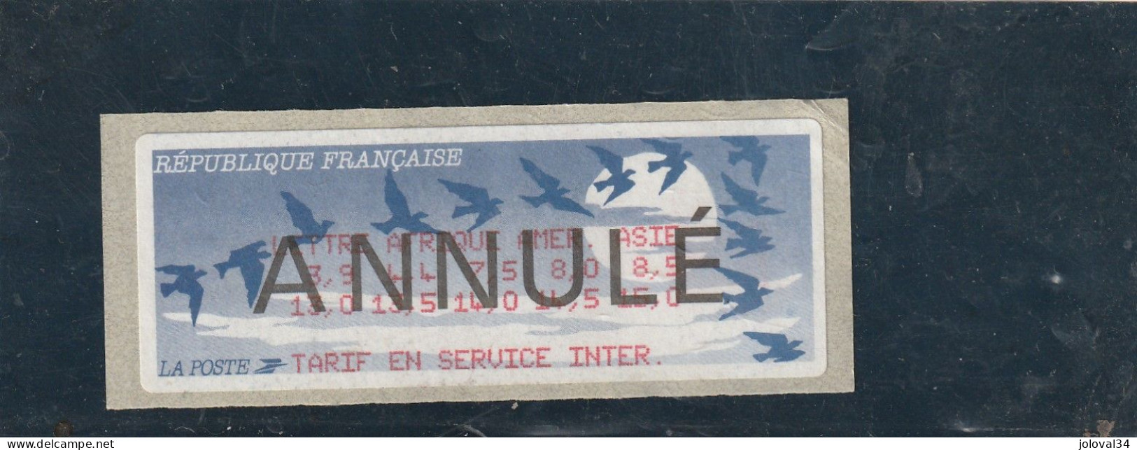 Vignette Oiseaux De Jubert - Tarif En Service Inter - Lettre Afrique Amer. Asie ... - ANNULE - 1990 « Oiseaux De Jubert »