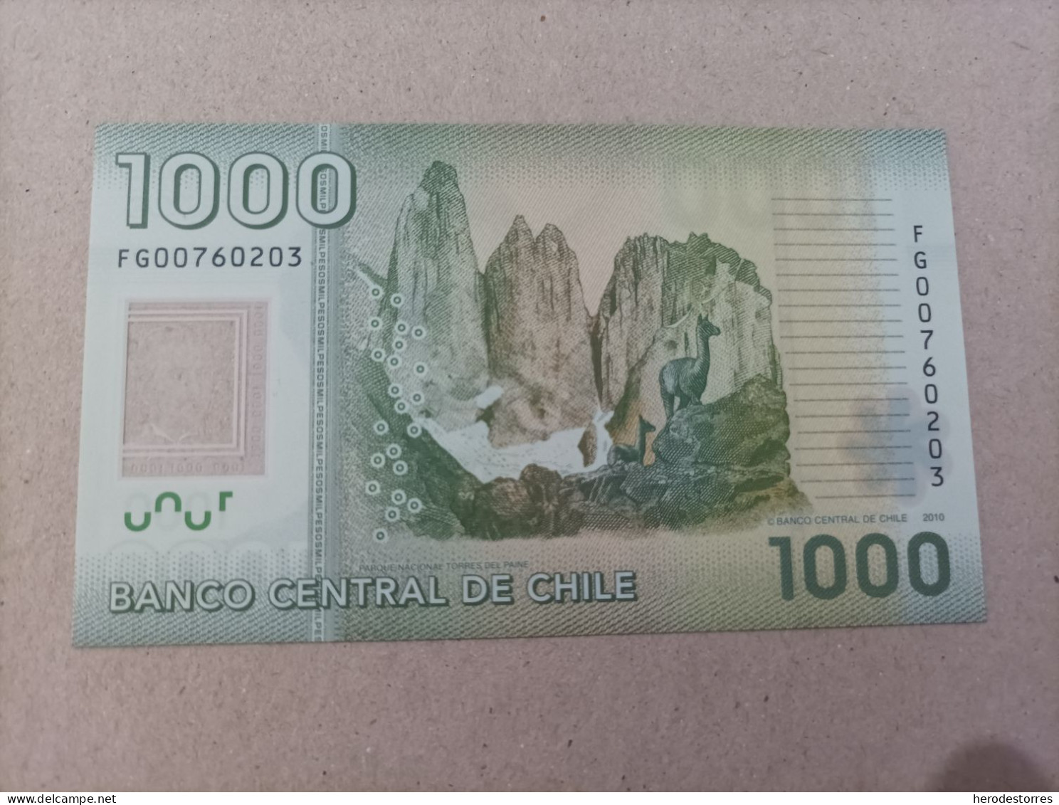 Billete De Chile De 1000 Pesos, Año 2010, UNC - Chili