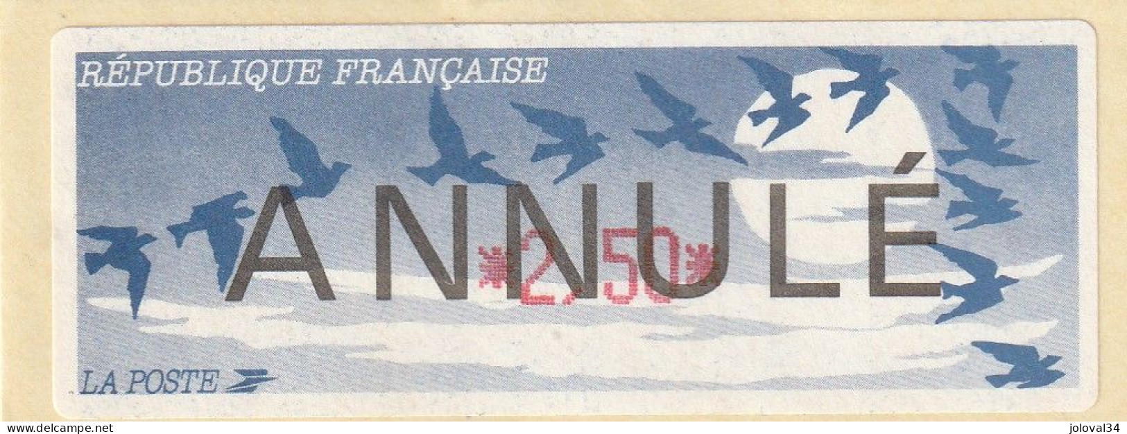 Vignette Oiseaux De Jubert - 2,50 - ANNULE - 1990 « Oiseaux De Jubert »