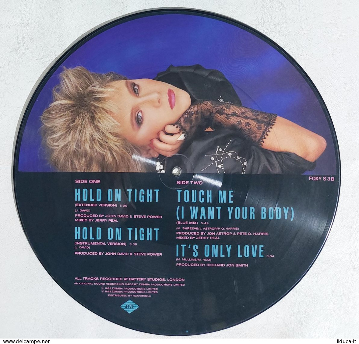 I114374 LP 33 Giri Picture Disc - Samantha Fox - Hold On Tight - Jive 1986 - Editions Limitées