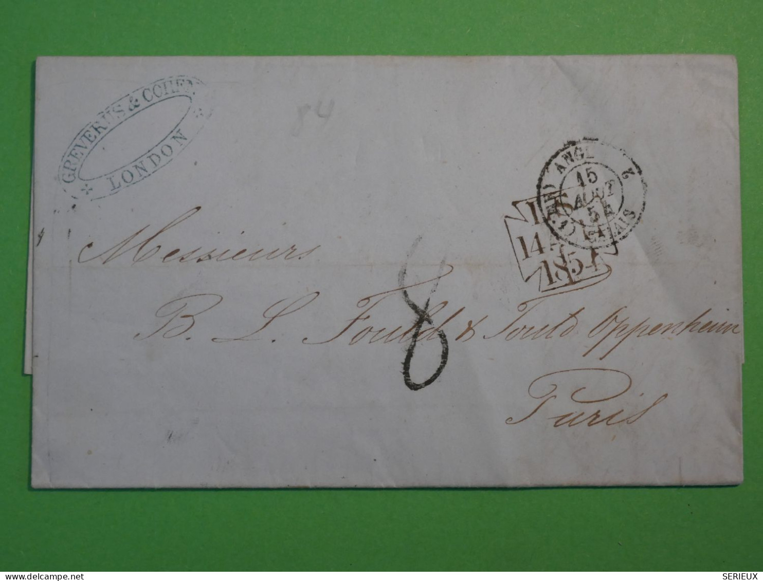 BS11 ILA DE CUBA    BELLE  LETTRE RARE  1854  LA HAVANA VIA LONDON A  PARIS FRANCE +TEXTE + AFF. INTERESSANT+ +++ - Prephilately