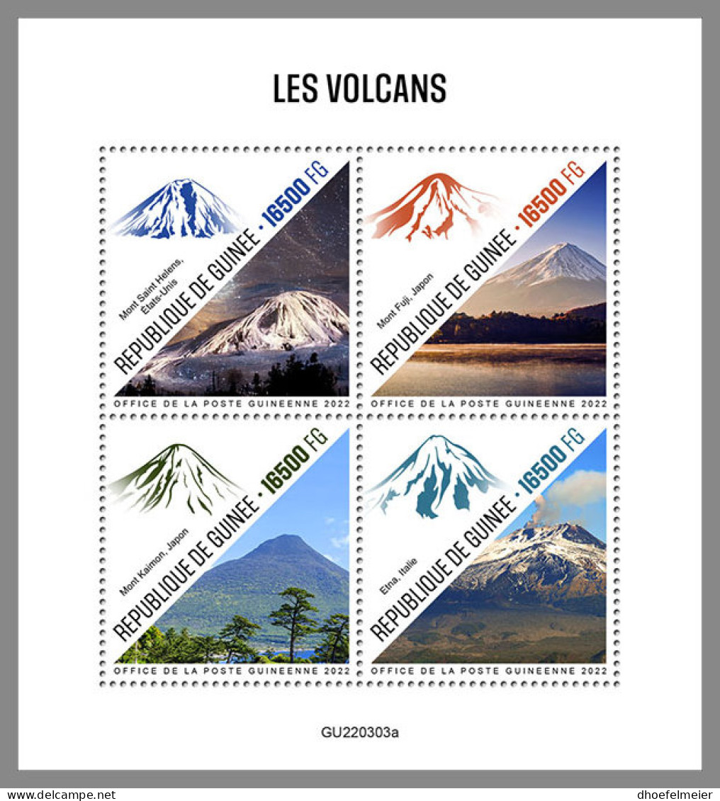 GUINEA REP. 2022 MNH Volcanoes Vulkane Volcans M/S - OFFICIAL ISSUE - DHQ2319 - Volcanes