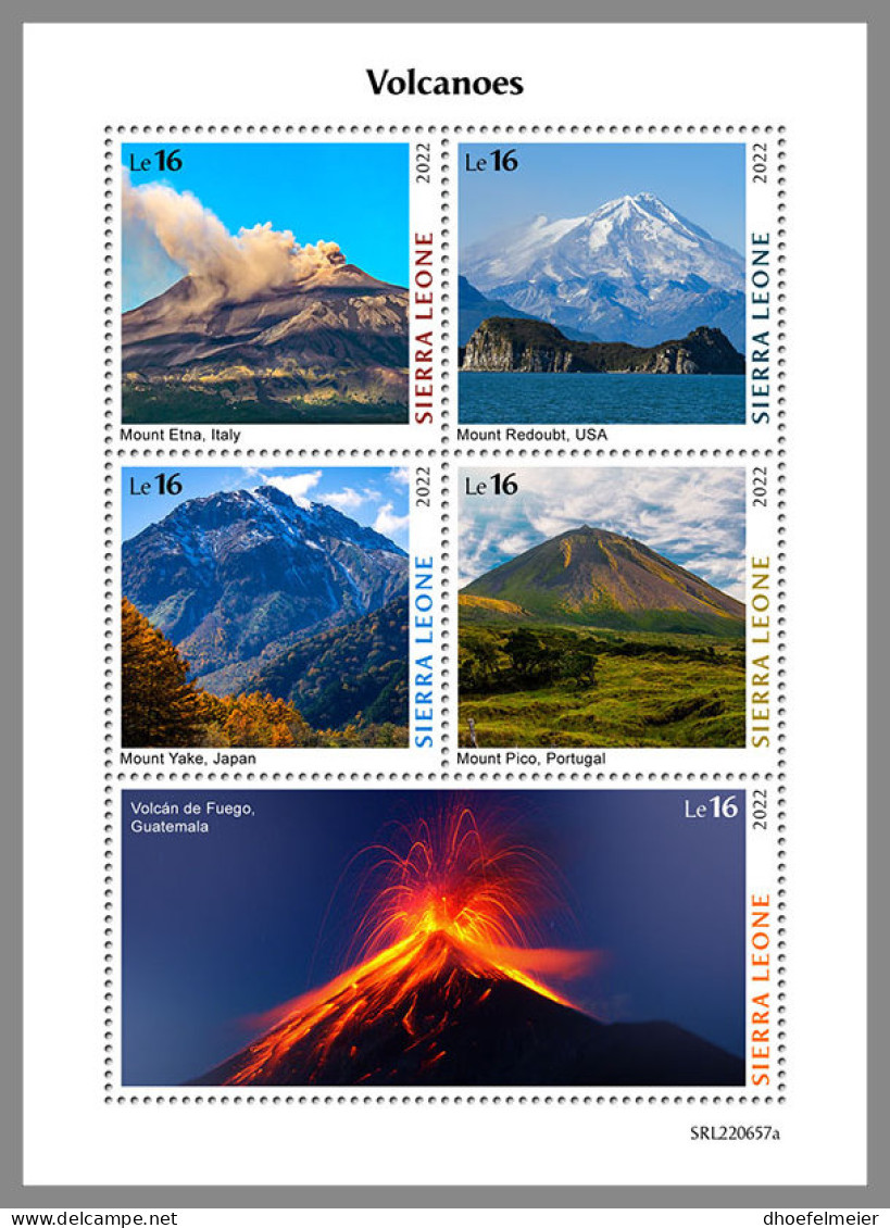 SIERRA LEONE 2022 MNH Volcanoes Vulkane Volcans M/S - OFFICIAL ISSUE - DHQ2319 - Volcans