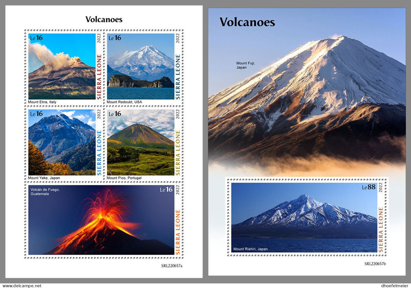 SIERRA LEONE 2022 MNH Volcanoes Vulkane Volcans M/S+S/S - OFFICIAL ISSUE - DHQ2319 - Volcans