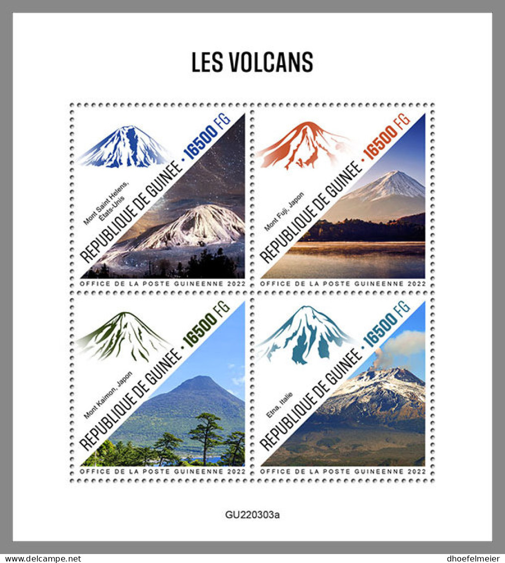 GUINEA REP. 2022 MNH Volcanoes Vulkane Volcans M/S - IMPERFORATED - DHQ2319 - Volcanes