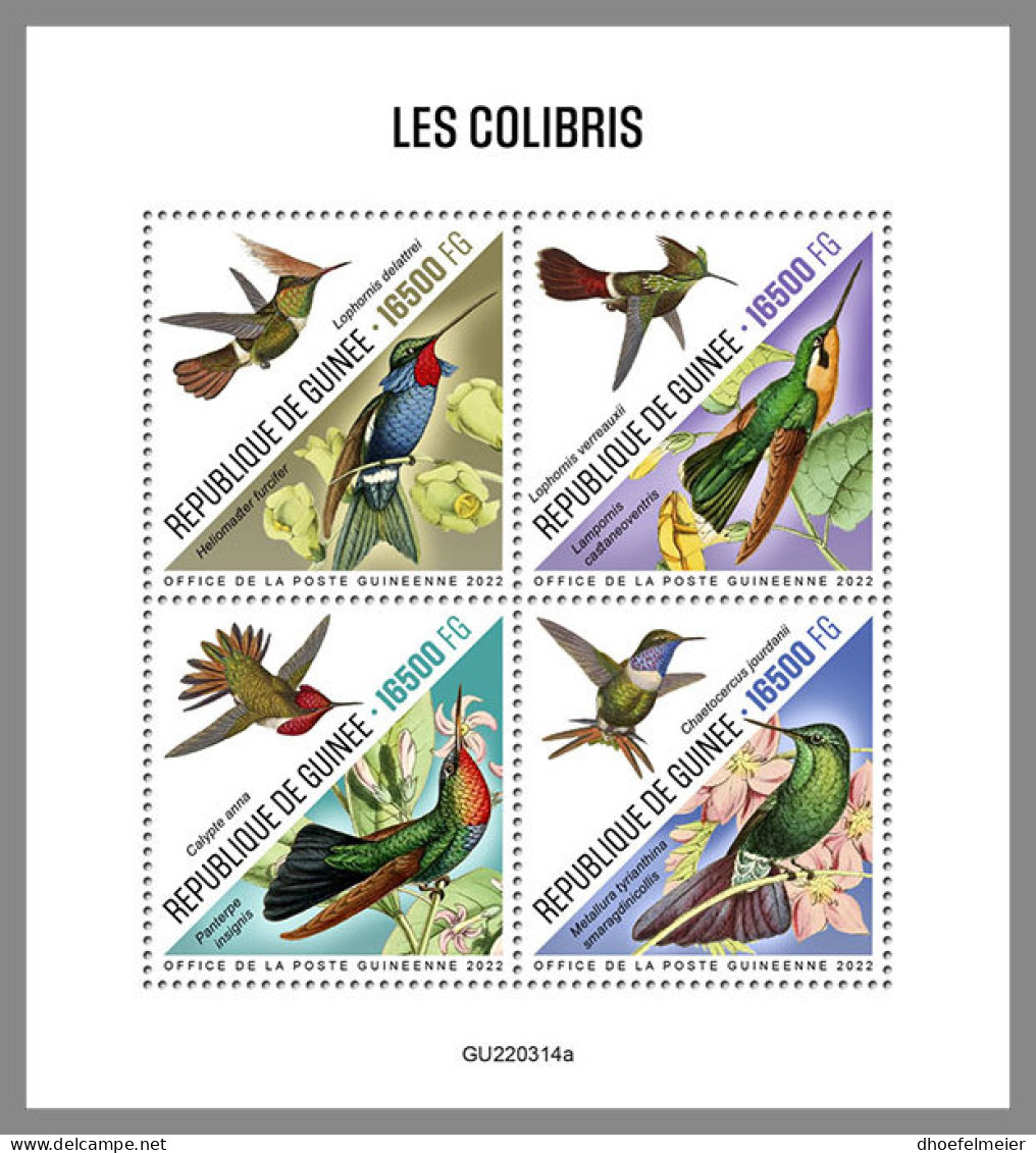 GUINEA REP. 2022 MNH Hummingbirds Kolibris Colibris M/S - IMPERFORATED - DHQ2319 - Colibris