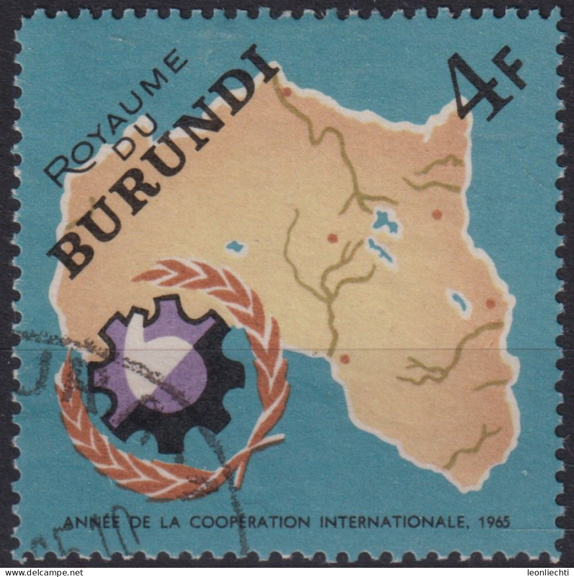 1965 Burundi,Mi:BI 194A, Sn:BI 135, Yt:BI 162, Africa And UN , Jahr Der Internationalen Zusammenarbeit - Gebraucht