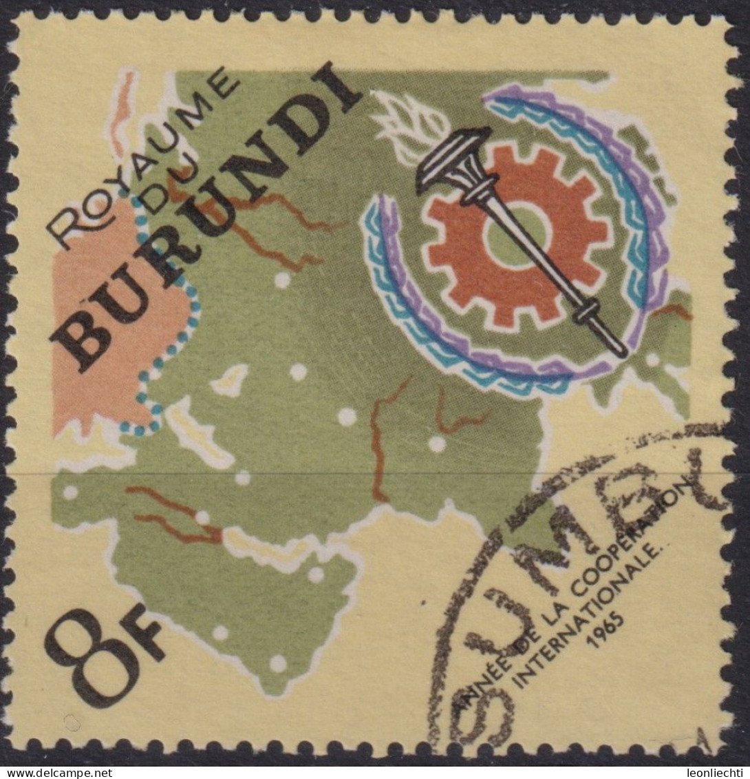 1965 Burundi,Mi:BI 195A, Sn:BI 136, Yt:BI 163,Emblem Des Asien-und Colombo-Plans,Jahr Der Internationalen Zusammenarbeit - Usados