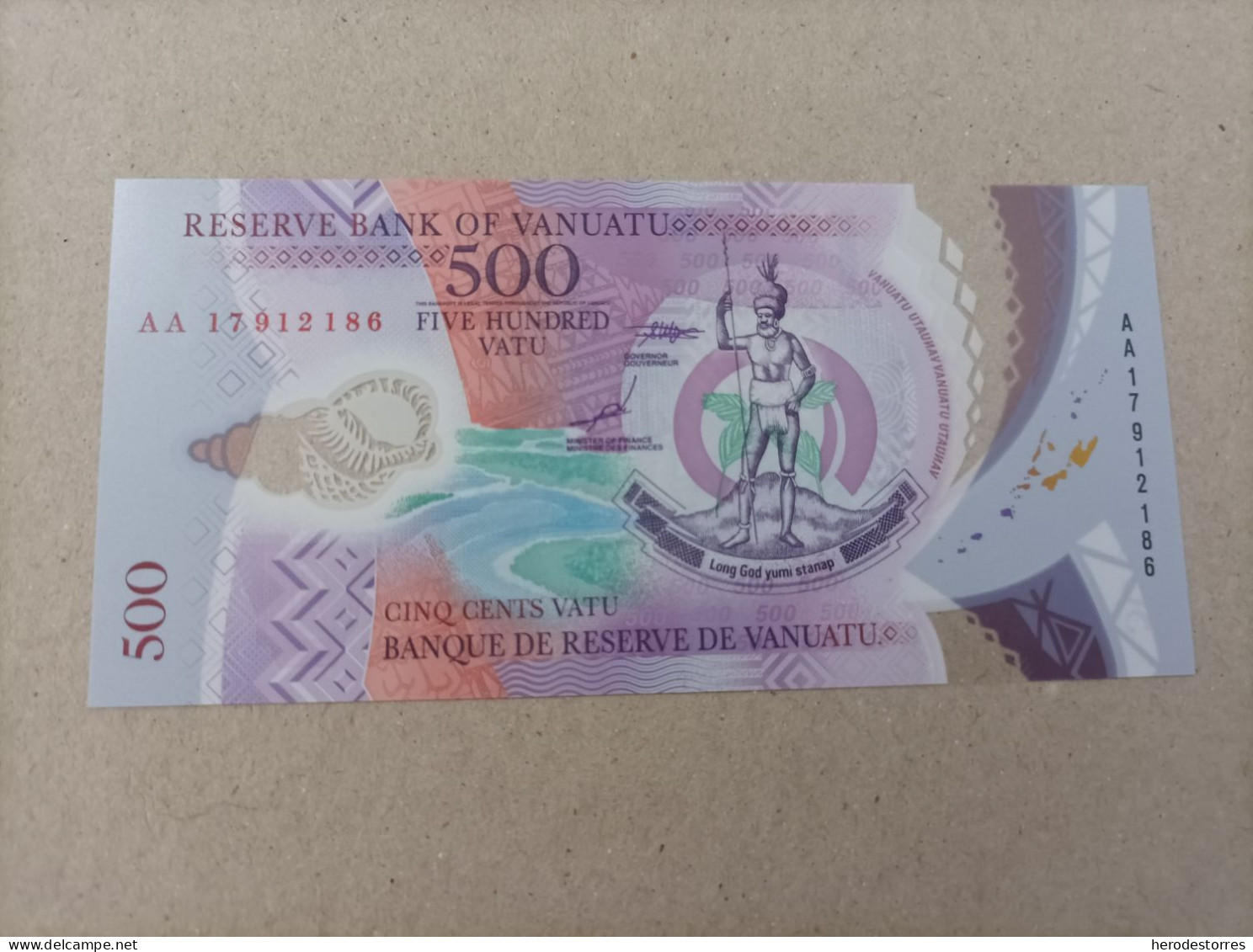 Billete De Vanuatu De 500 Vatu, Año 2017, Serie AA, Sc/plancha - Vanuatu