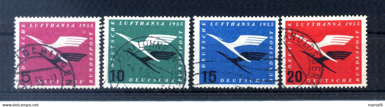 1955 Germania Repubblica Federale Tedesca RFT SET USATO 81/84 Lufthansa - Used Stamps