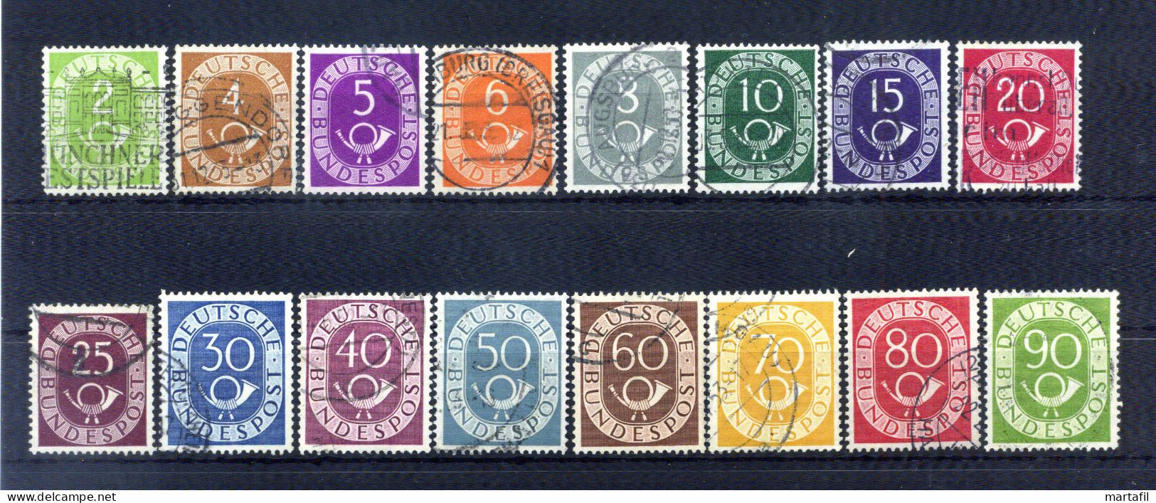 1951-52 Germania Repubblica Federale Tedesca RFT SET USATO - Oblitérés