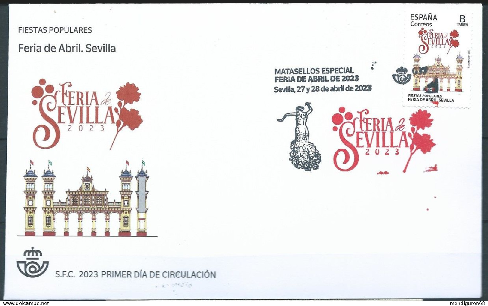 ESPAGNE SPANIEN SPAIN ESPAÑA 2023 APRIL SPRING FAIR APRIL FERIA DE ABRIL DE SEVILLA FDC FIRSTDAY CANCELED ED 5656 - FDC